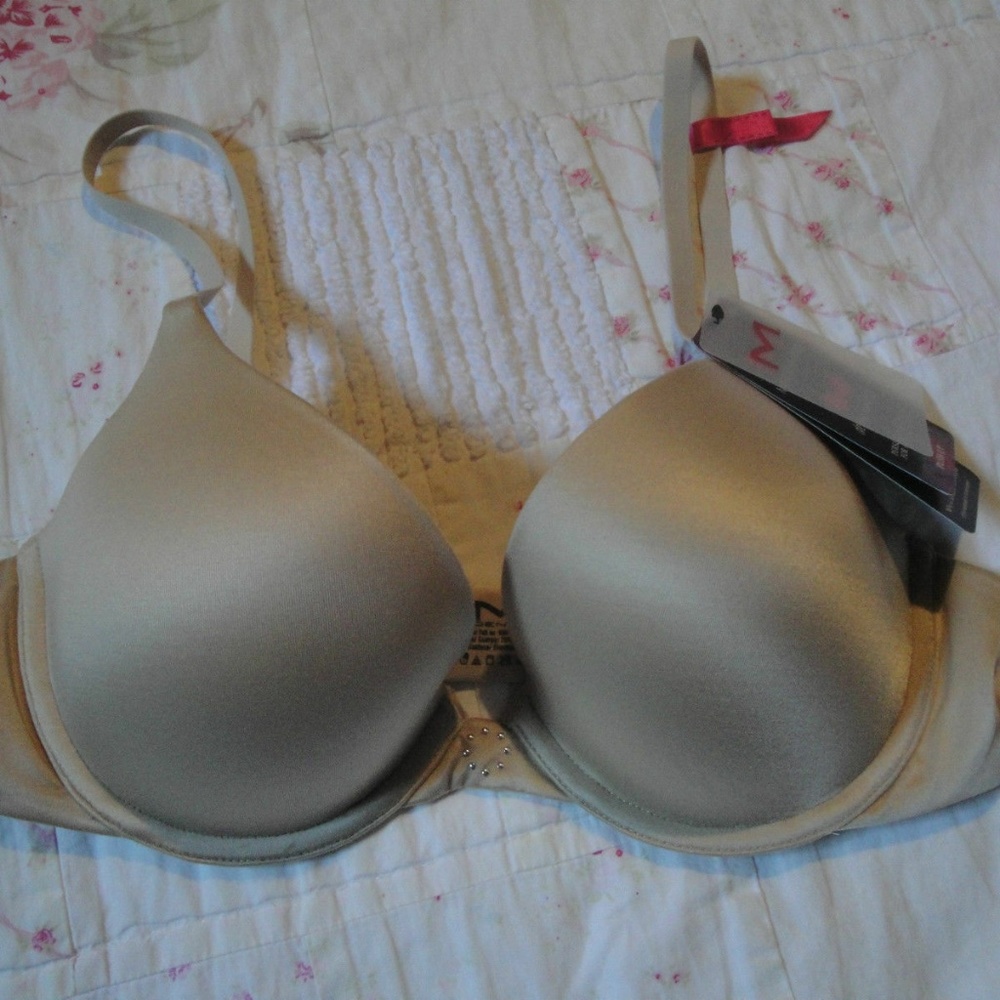 NWT Custom Lift Satin Demi Bra 34C 34 C Latte